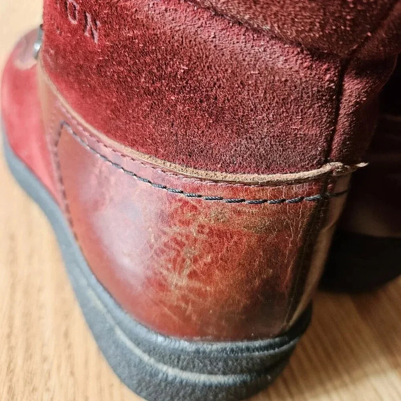 Saute Mouton Riley Suede Leather Boho Fall Winter  Women's Ankle Boots Red Sz 38 - Picture 12 of 16